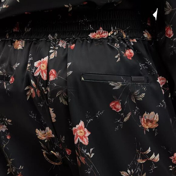 NEW ALLSAINTS Women's Louisa Tanana Trousers Size 8 Black/Floral - Picture 4 of 7